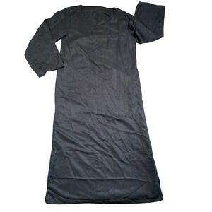 Mens Costume Robe with Hood Black Wizard Witch Cosplay Halloween Size Large Long